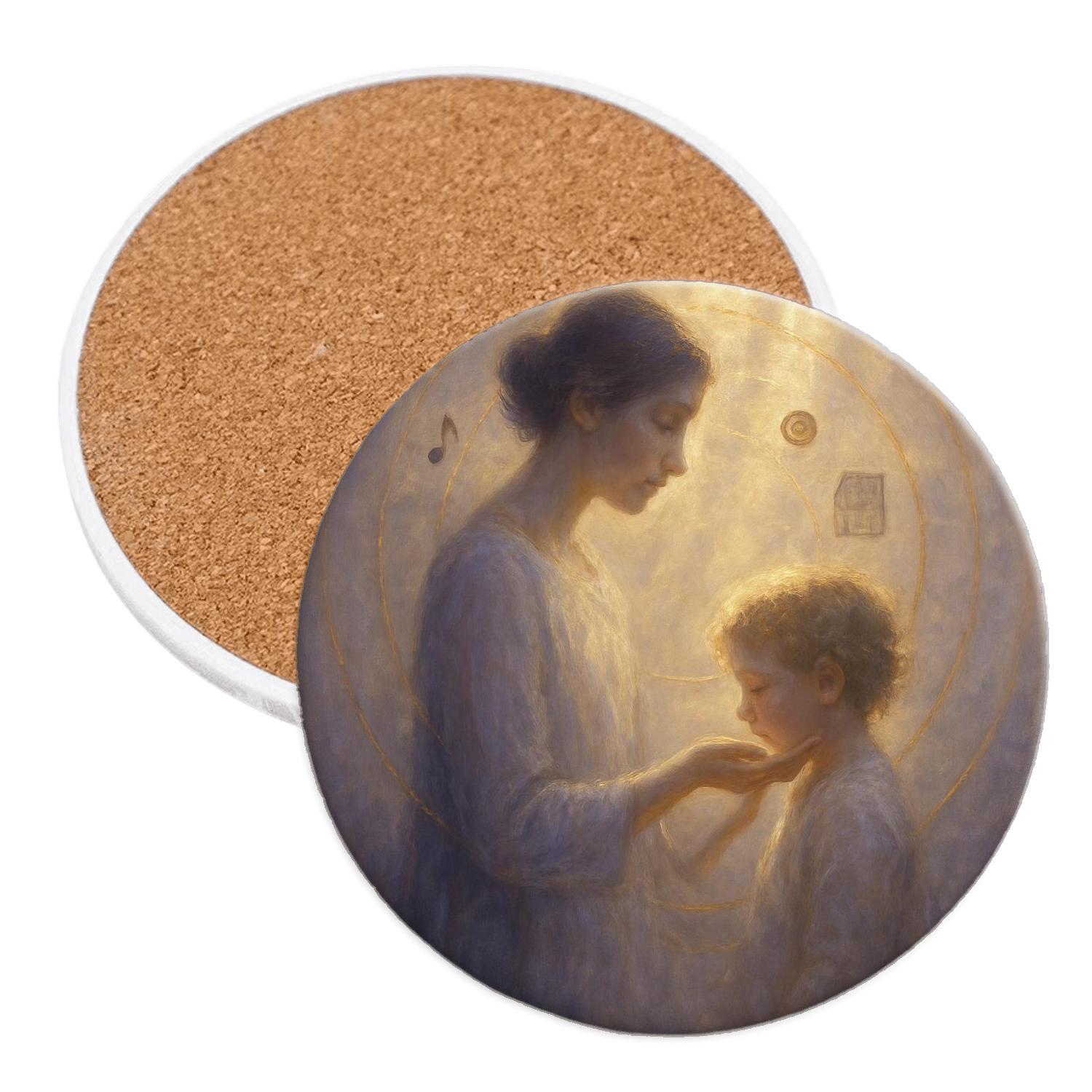 Orbit Of Tenderness The Gravity Of A Mothers Love elegant tabletop coasters