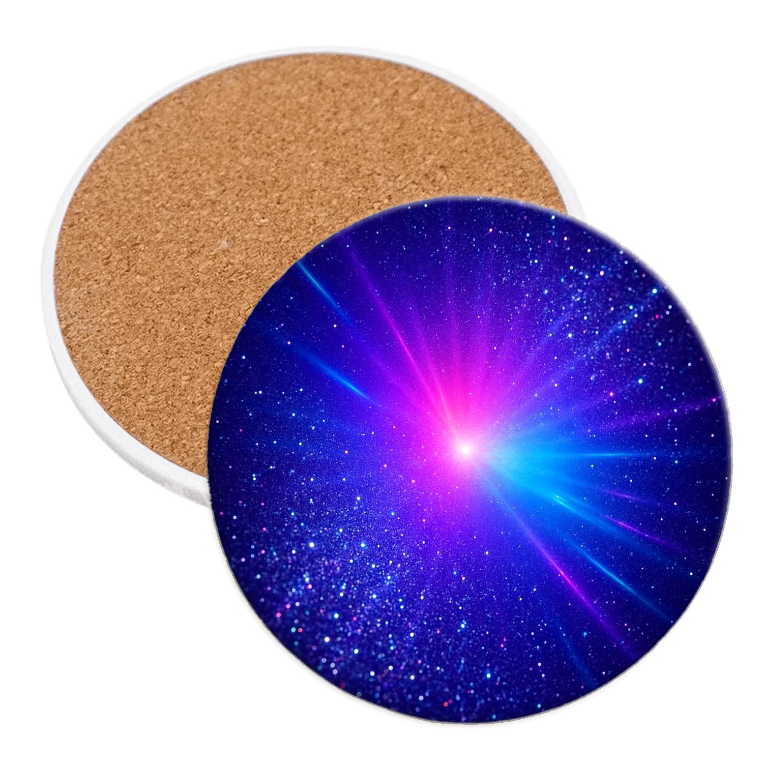Neon Prism Glitter Afterglow personalized drink coasters
