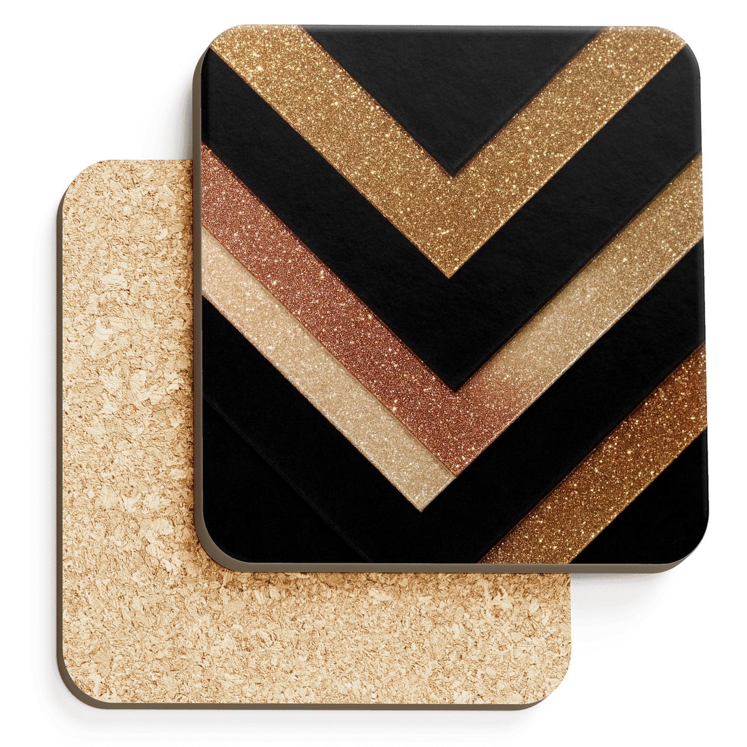 Couture Glitter Chevron Runway custom engraved coasters