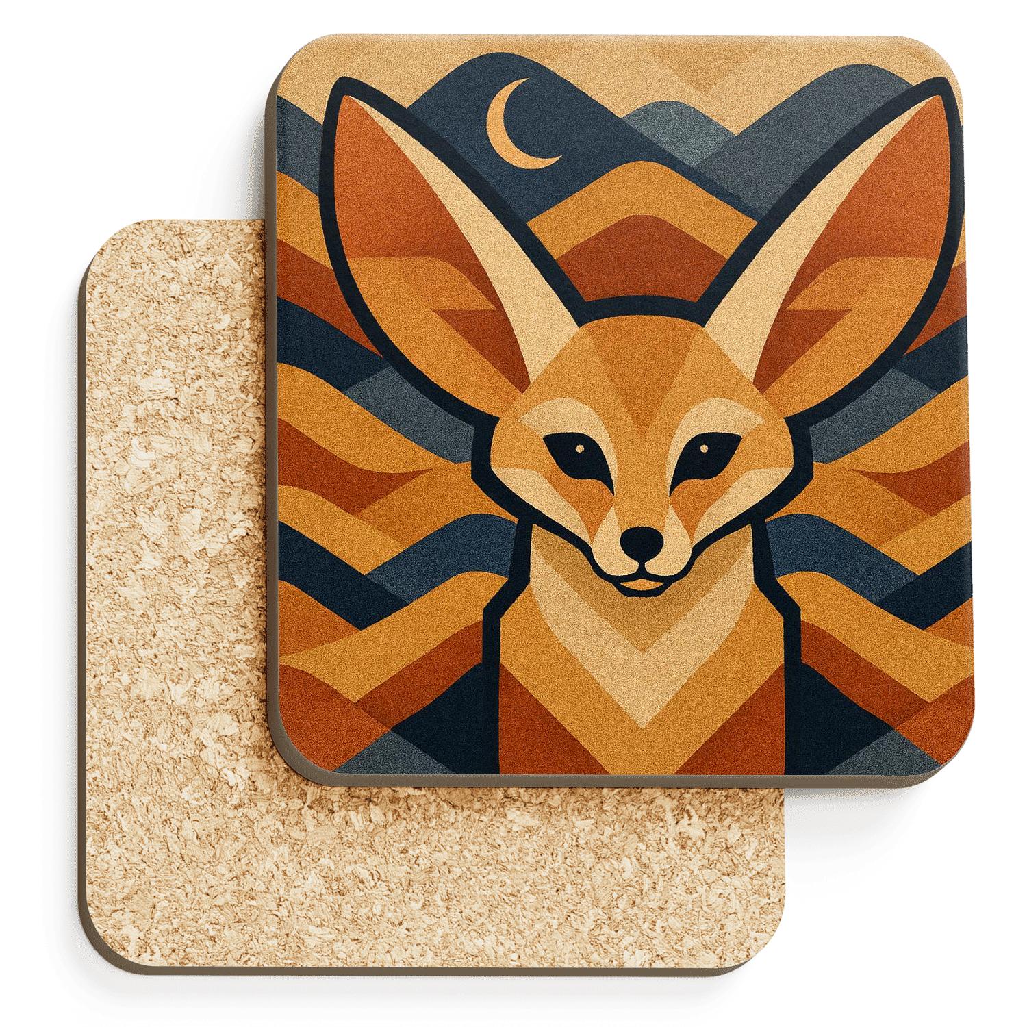 Desert Fox Sand Dune Geometry coasters for home decor