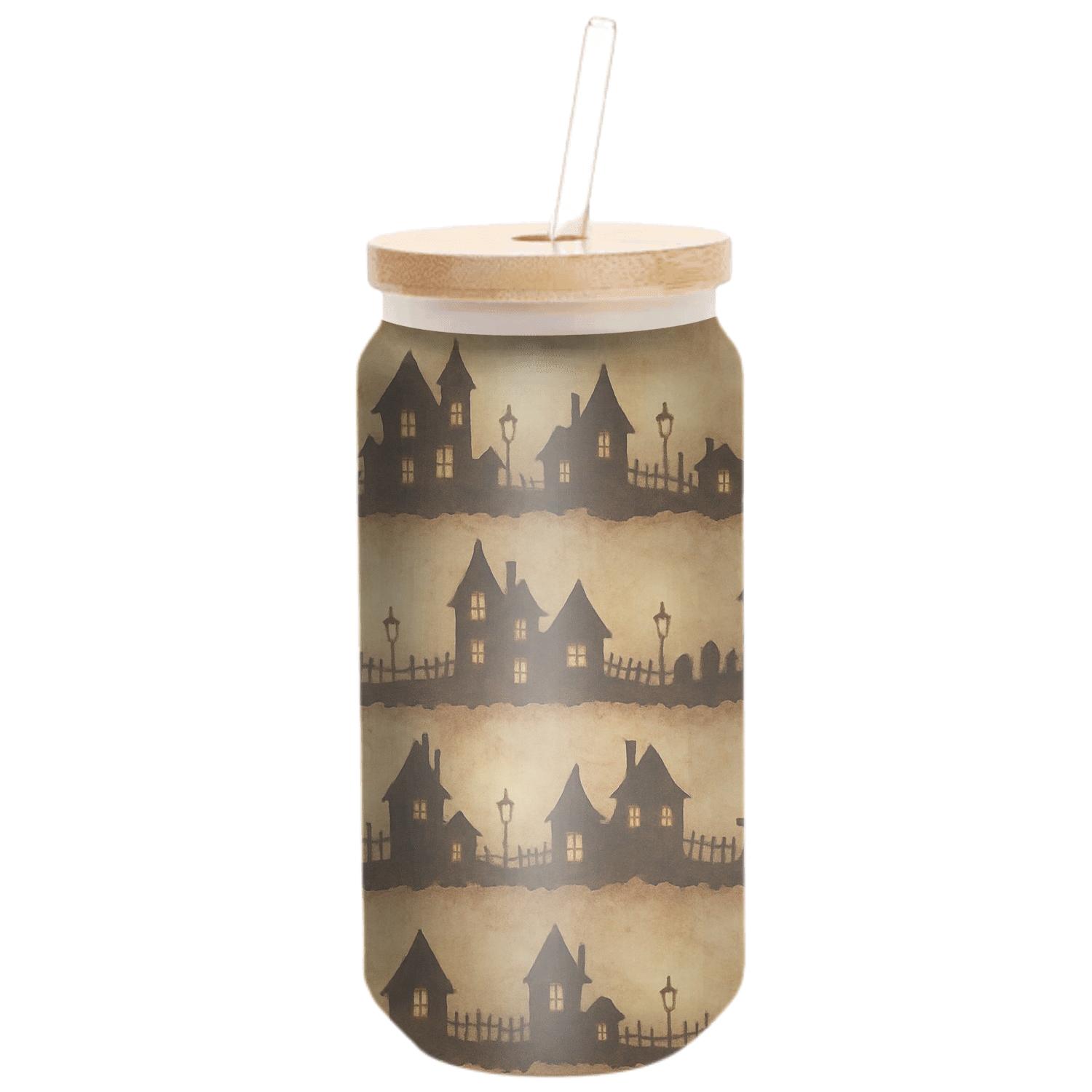Sepia Parchment Haunted Horizon Bands artisan blown glass drinkware