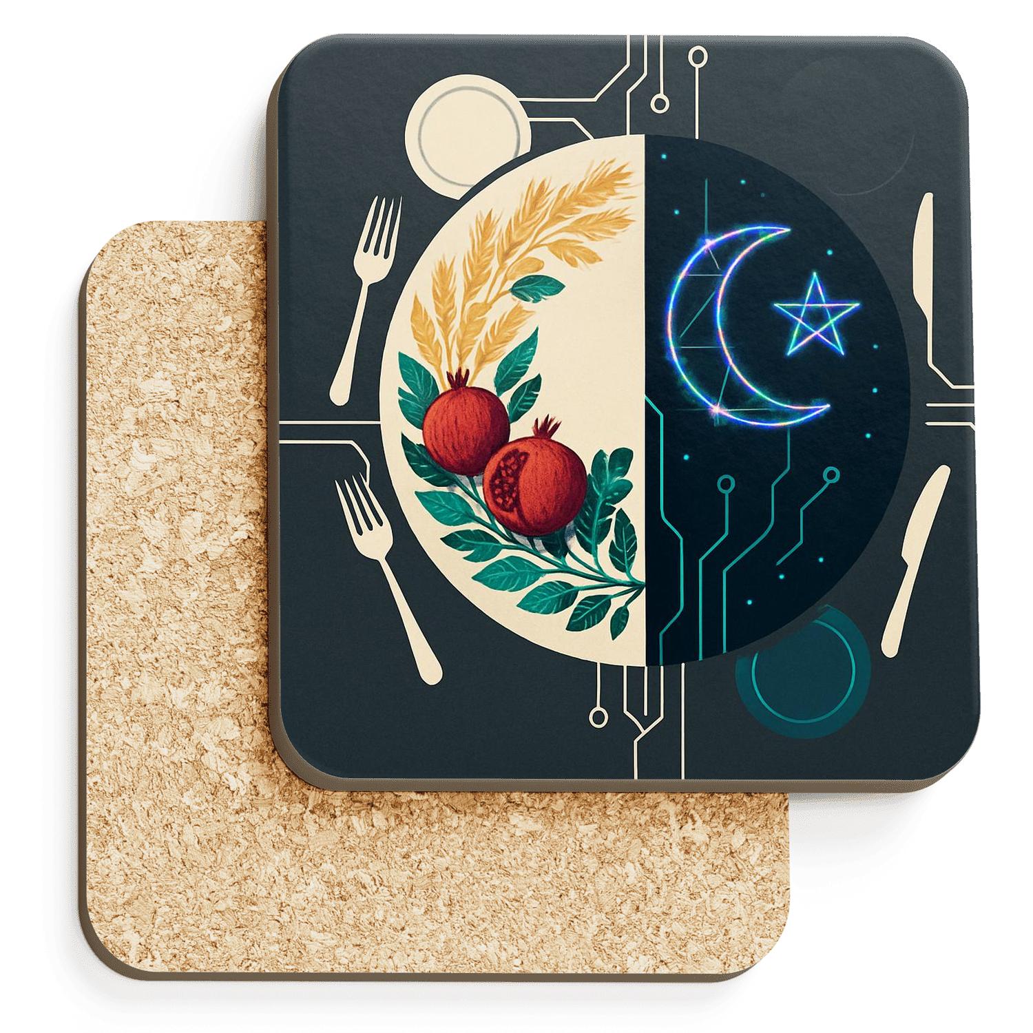 Quantum Equinox Feast custom engraved coasters