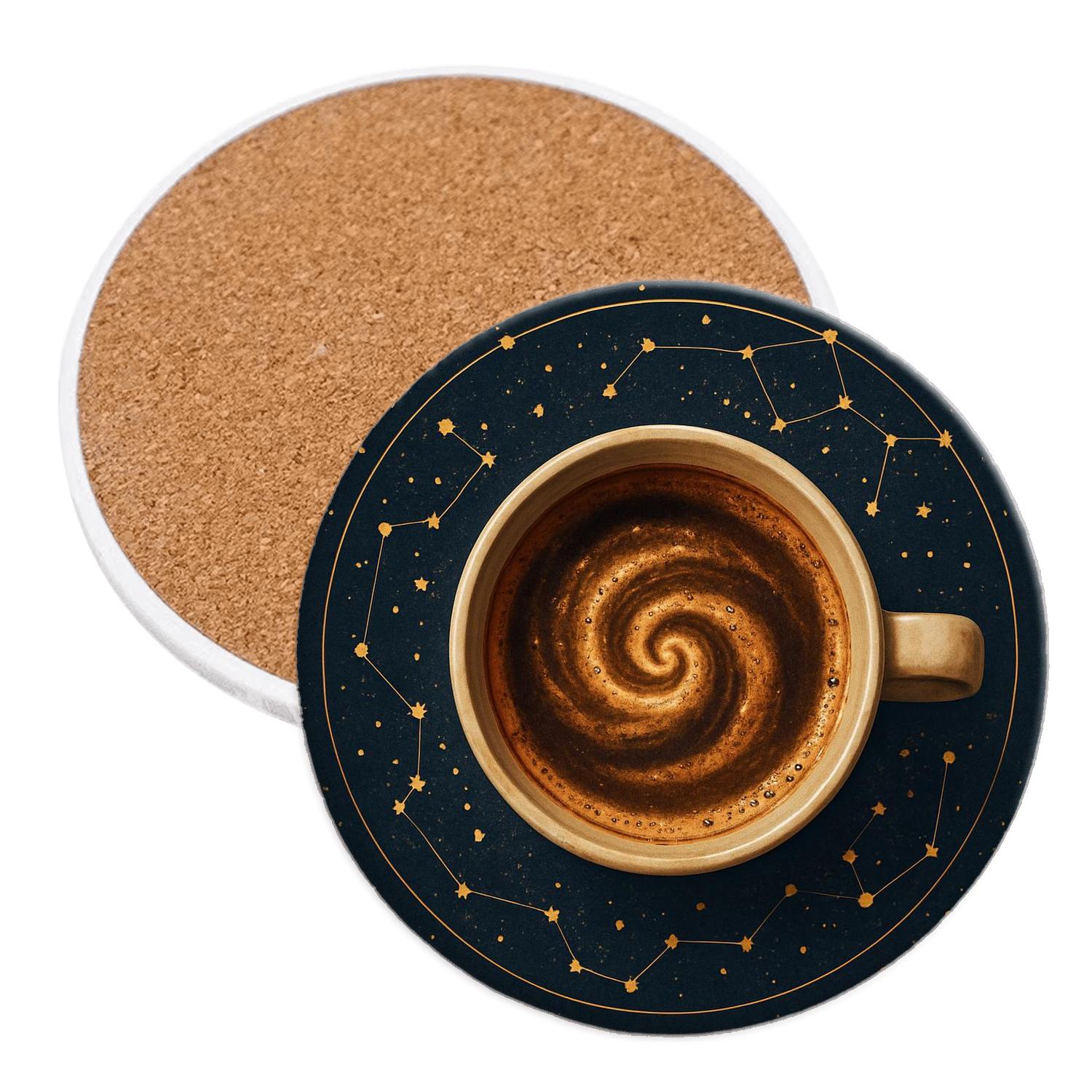 Crema Constellation Map wooden table coasters