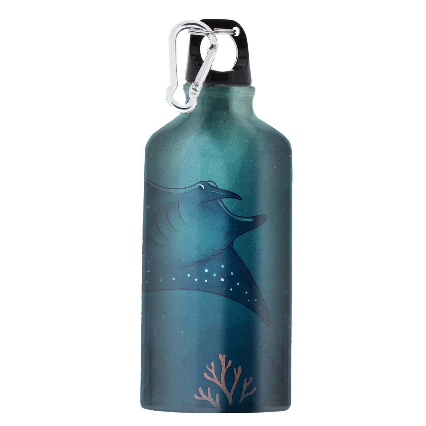 Bioluminescent Manta Reef Drift personalized sports bottles