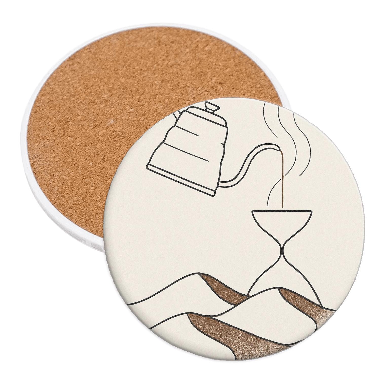 Pour Over Time Dilation elegant tabletop coasters