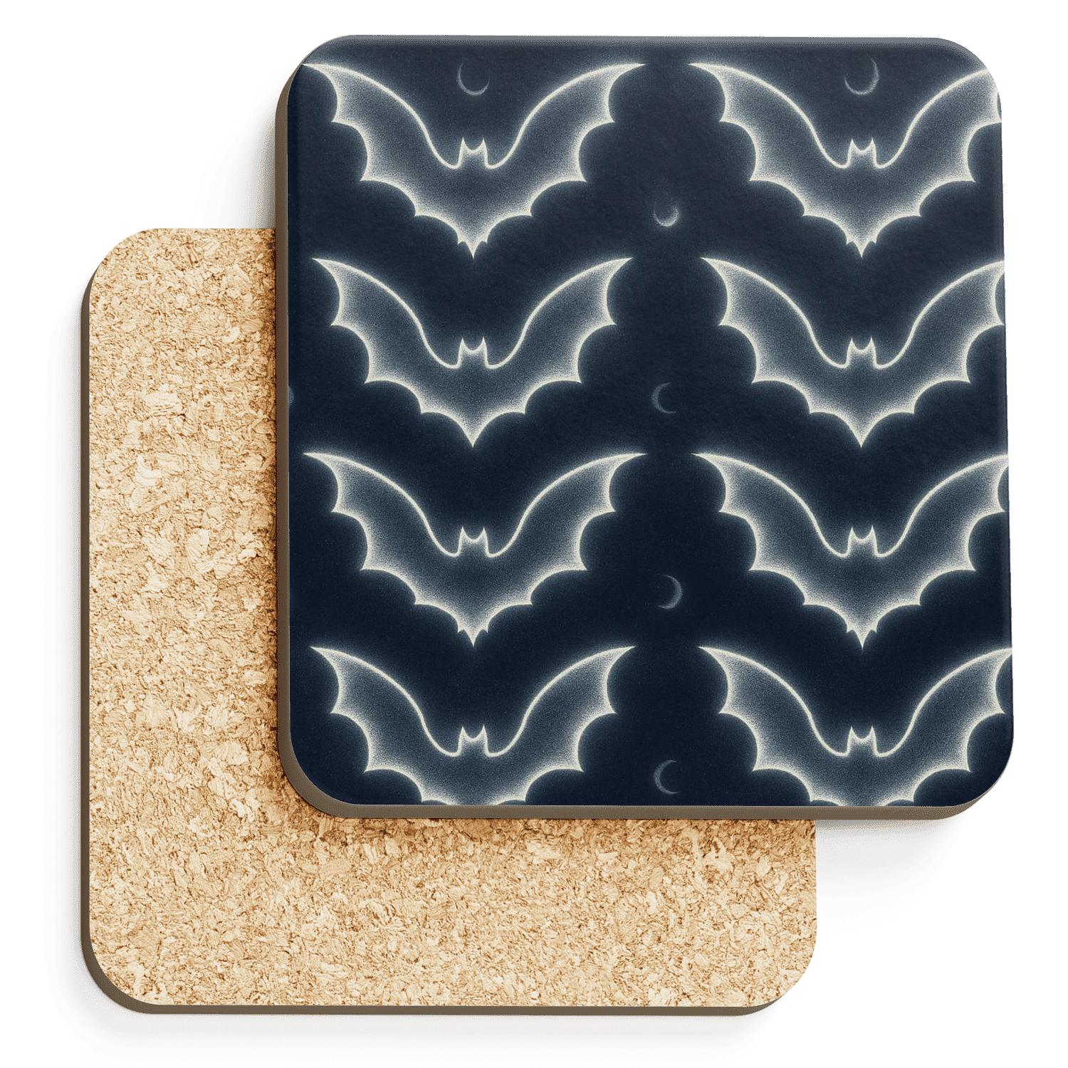 Glow Edge Bat Mirror Lattice wooden table coasters