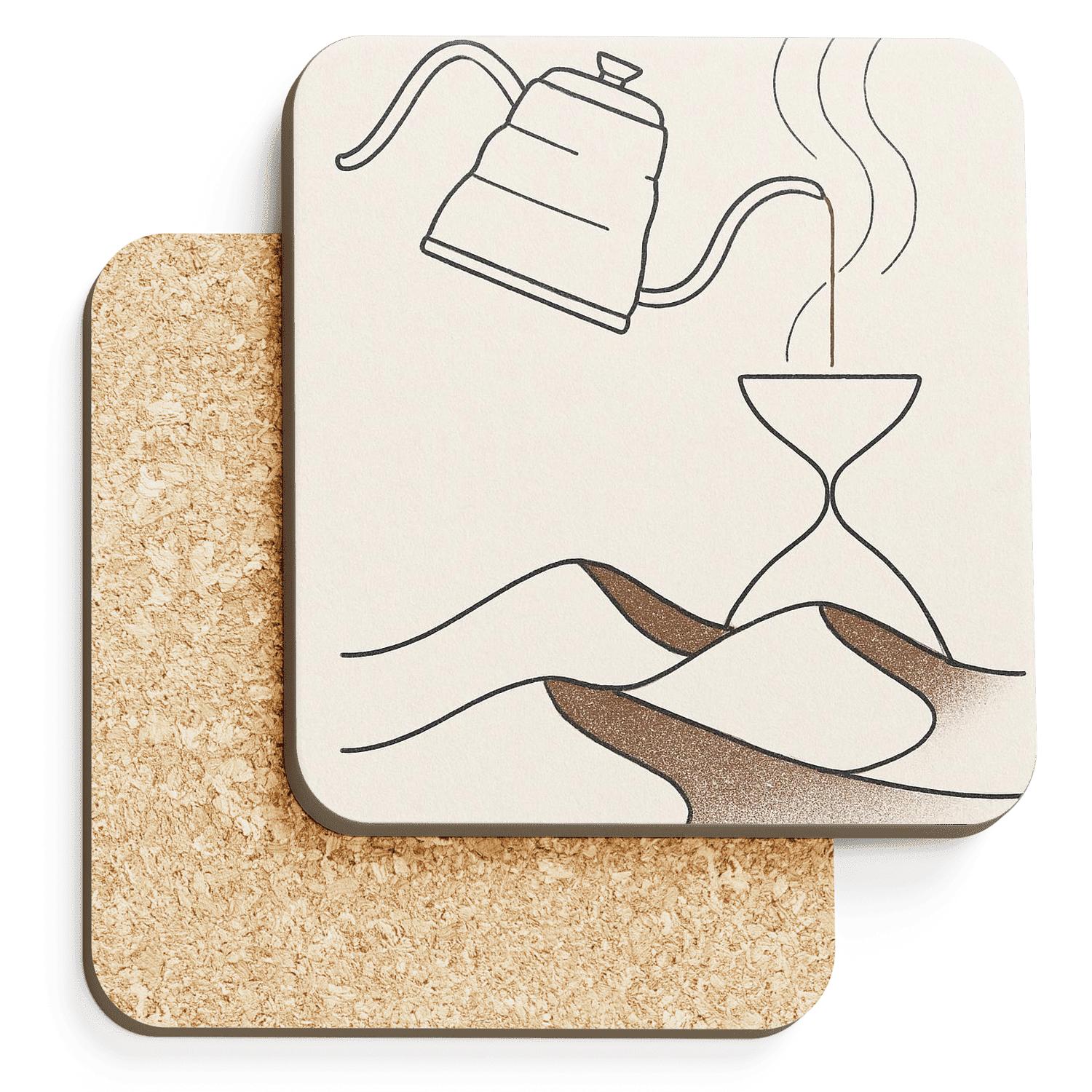 Pour Over Time Dilation elegant tabletop coasters