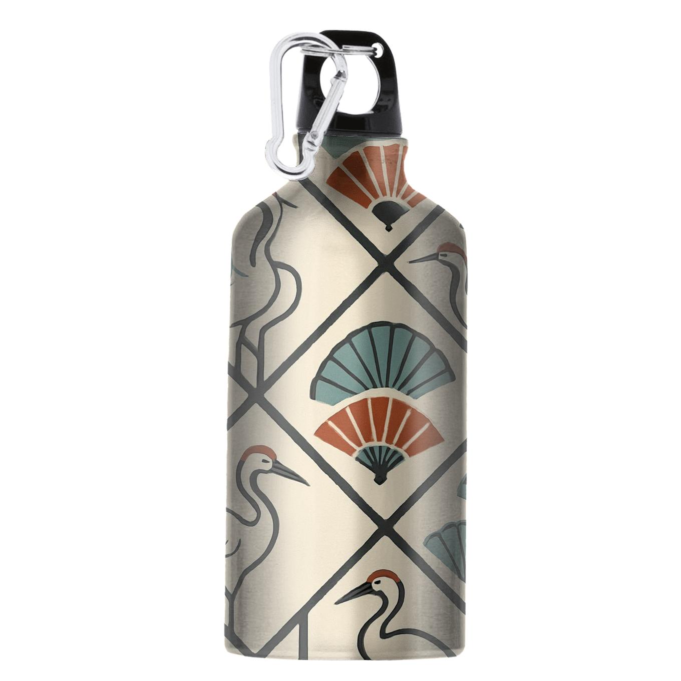 Crane And Fan Lattice Mosaic personalized sports bottles