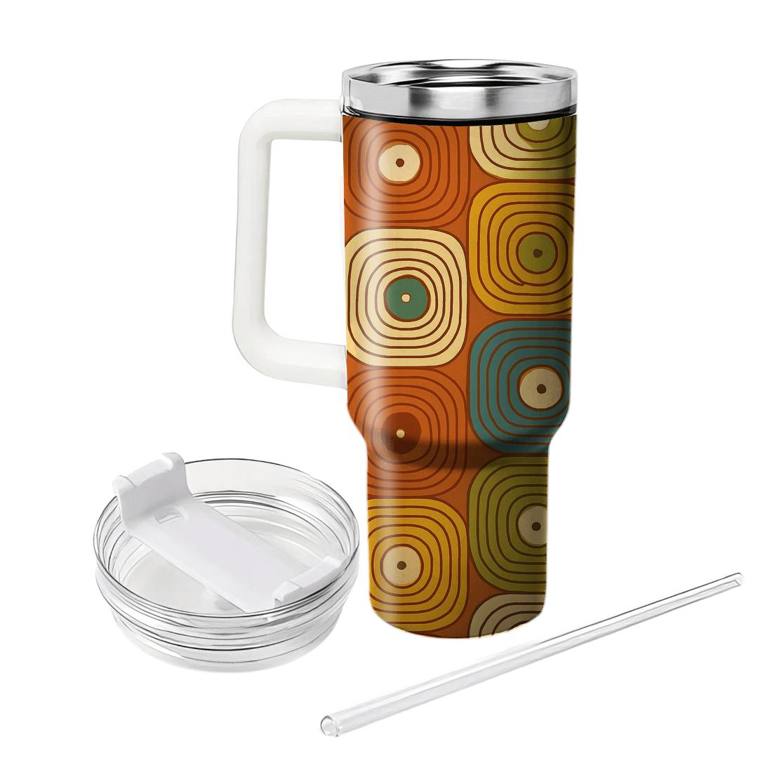 Cinnamon Vinyl Groove Grid travel tumblers