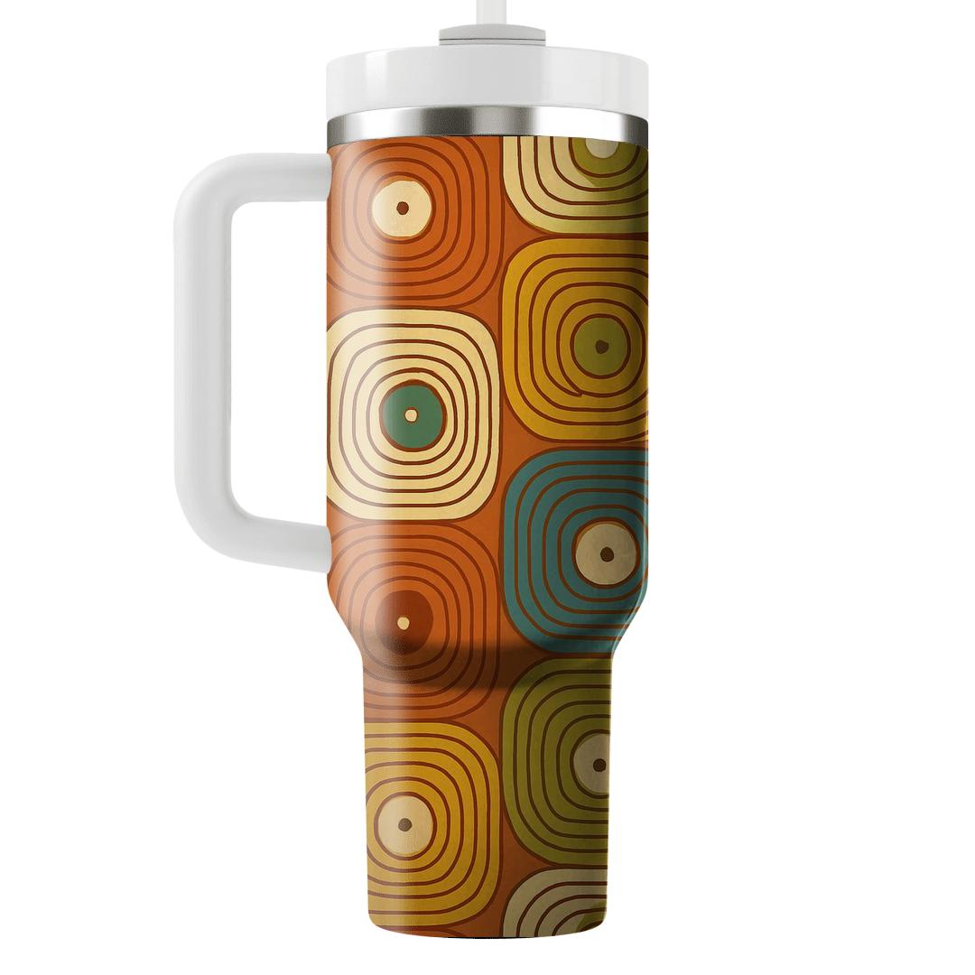 Cinnamon Vinyl Groove Grid travel tumblers