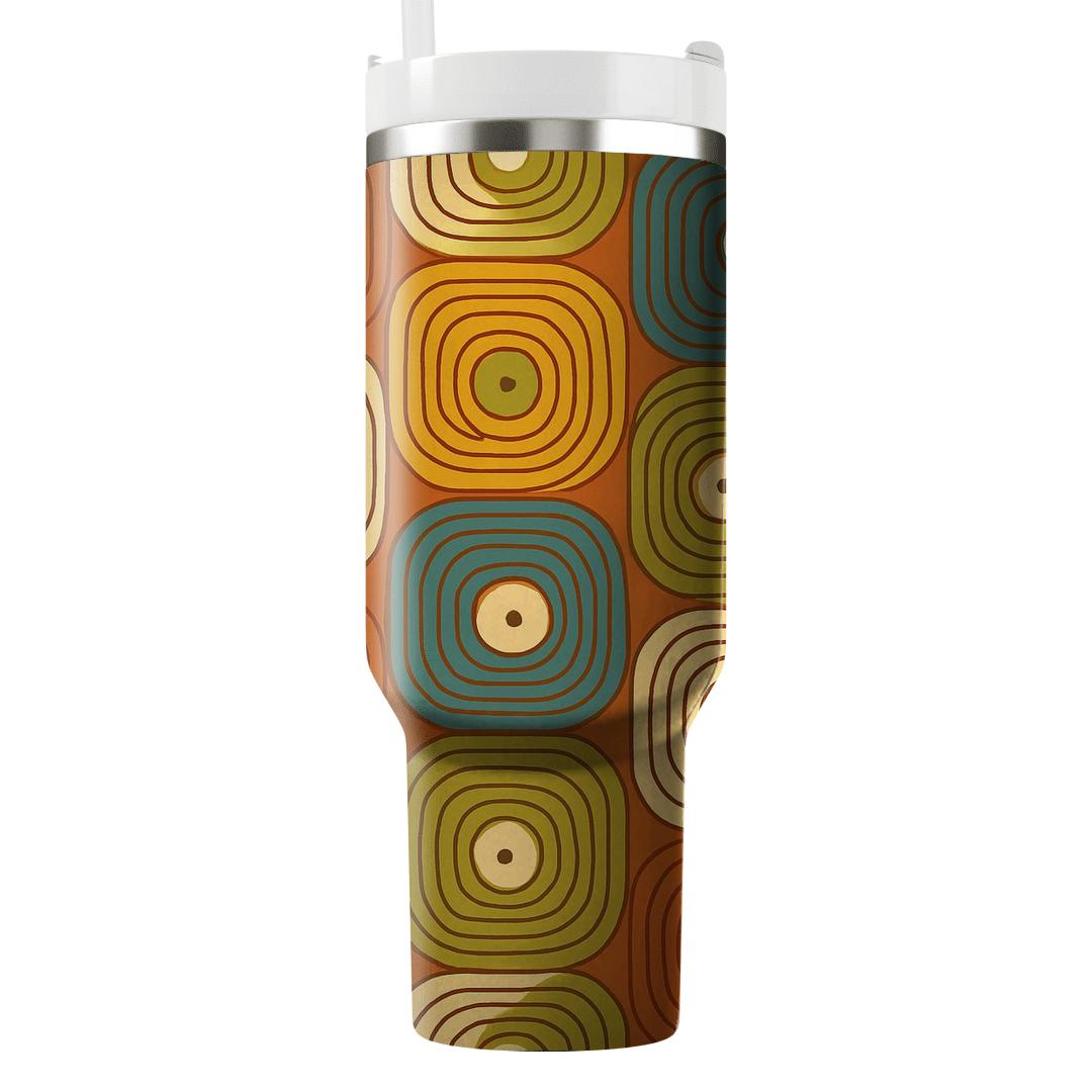 Cinnamon Vinyl Groove Grid travel tumblers