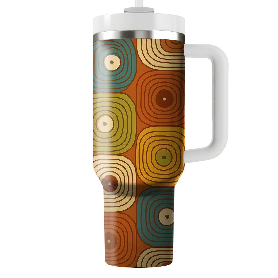 Cinnamon Vinyl Groove Grid travel tumblers