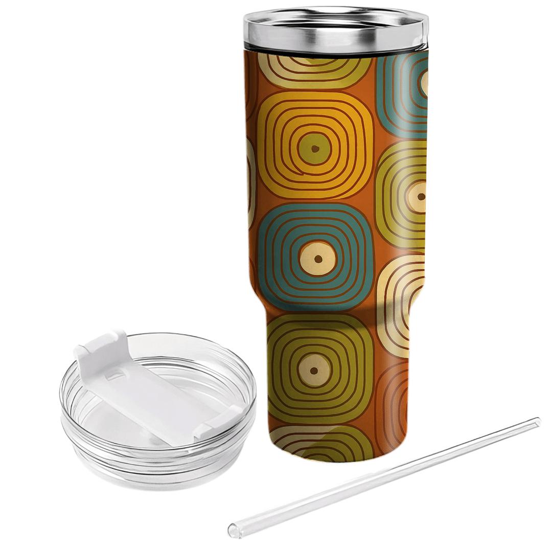 Cinnamon Vinyl Groove Grid travel tumblers