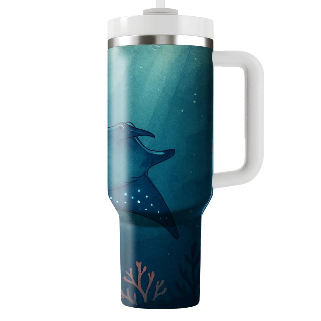 Bioluminescent Manta Reef Drift custom tumblers