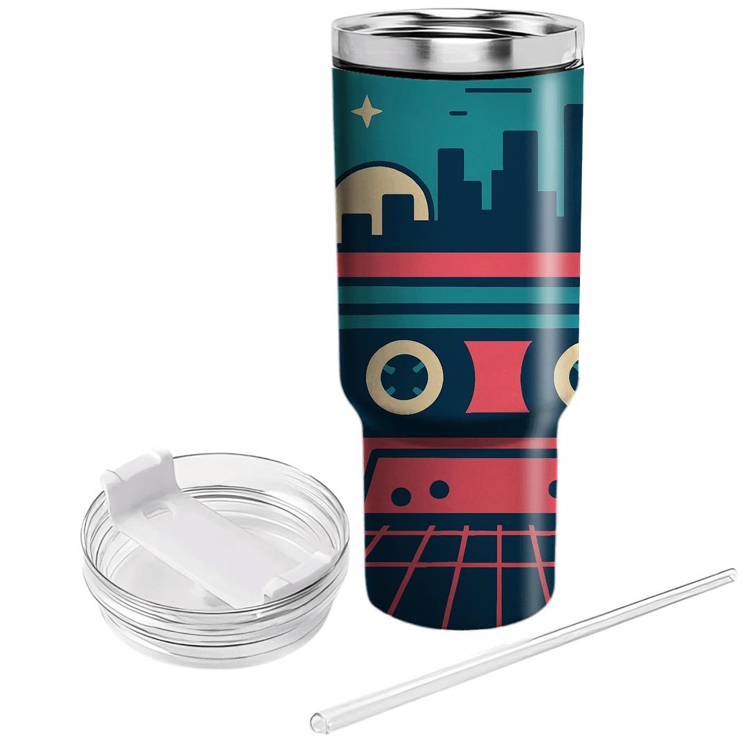 Cassette Skyline Jam personalized tumblers