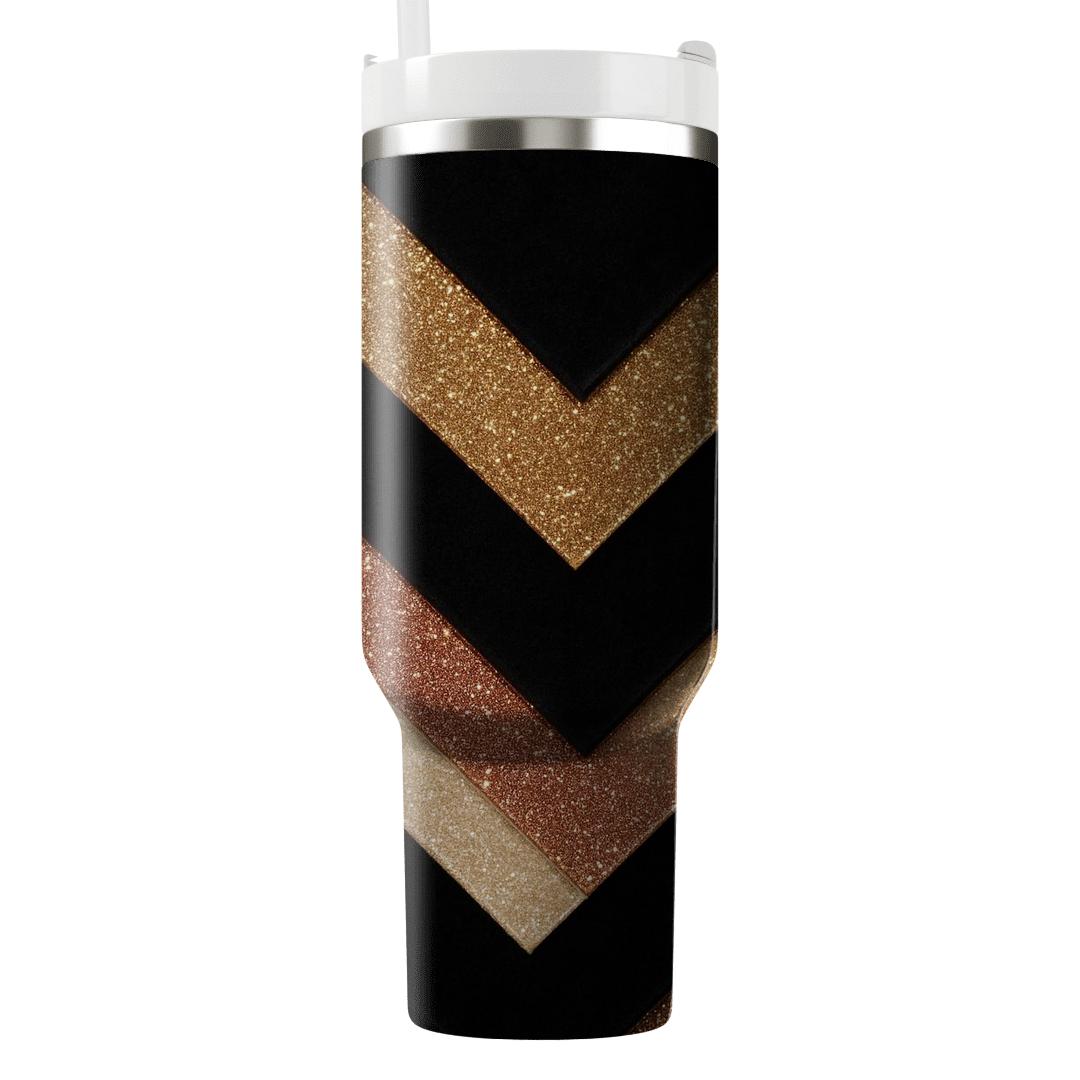 Couture Glitter Chevron Runway decorative tumblers