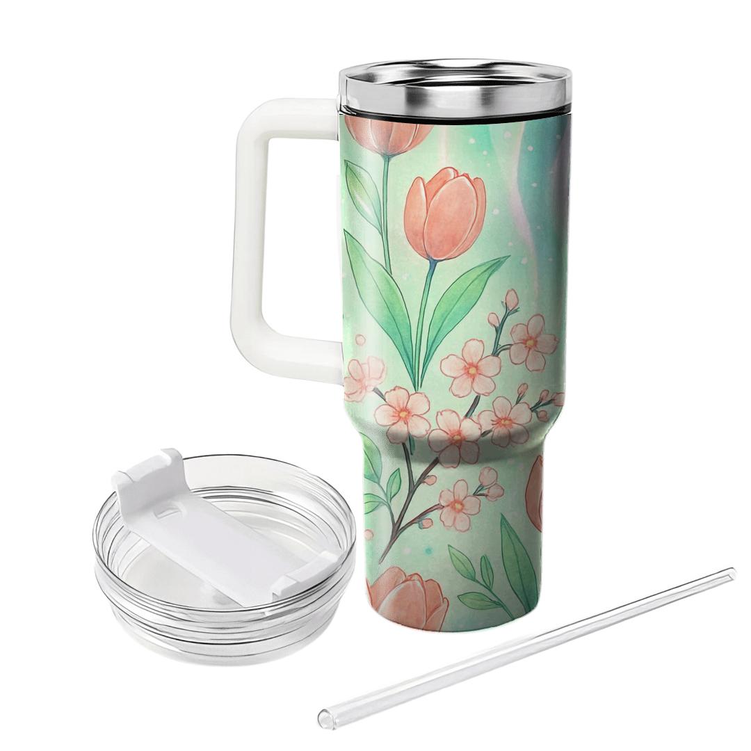 Spring Aurora Rain Garden tumbler cups