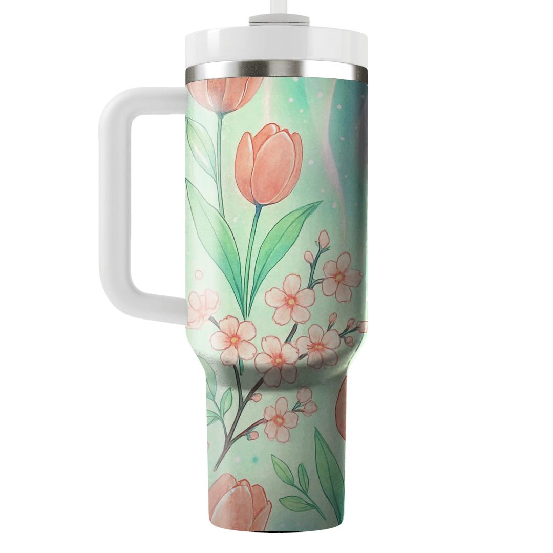 Spring Aurora Rain Garden tumbler cups