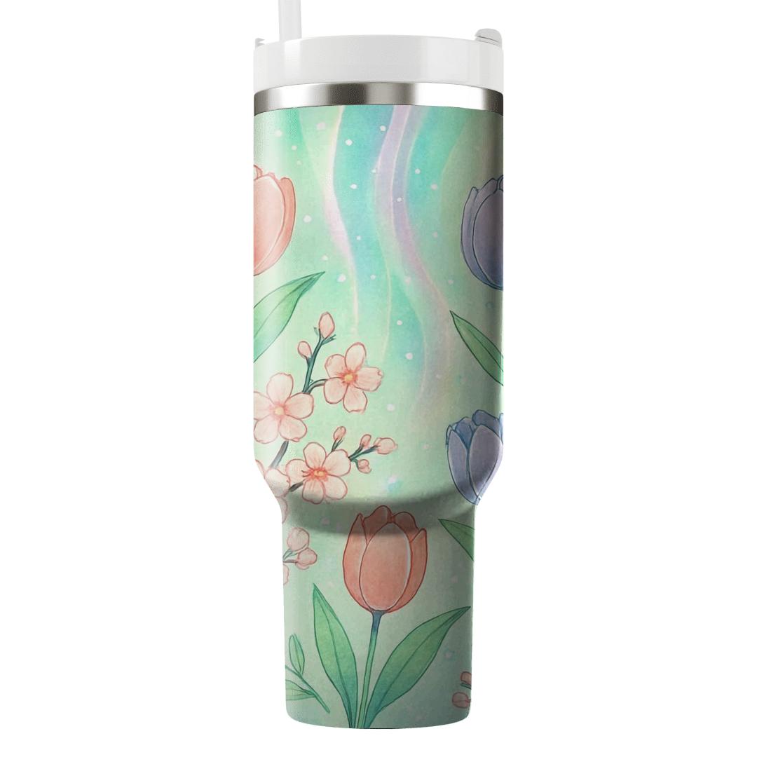 Spring Aurora Rain Garden tumbler cups