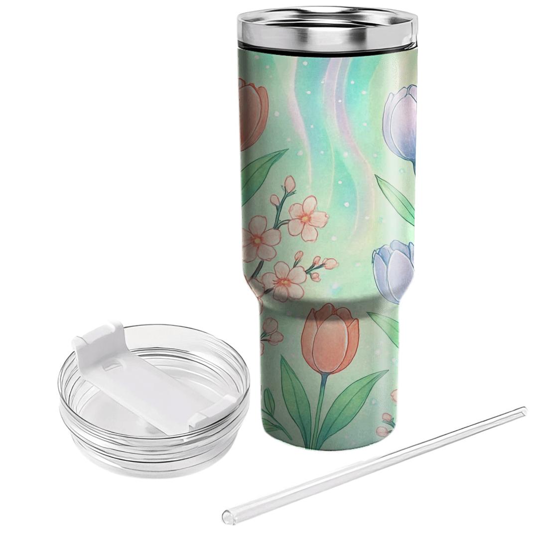 Spring Aurora Rain Garden tumbler cups