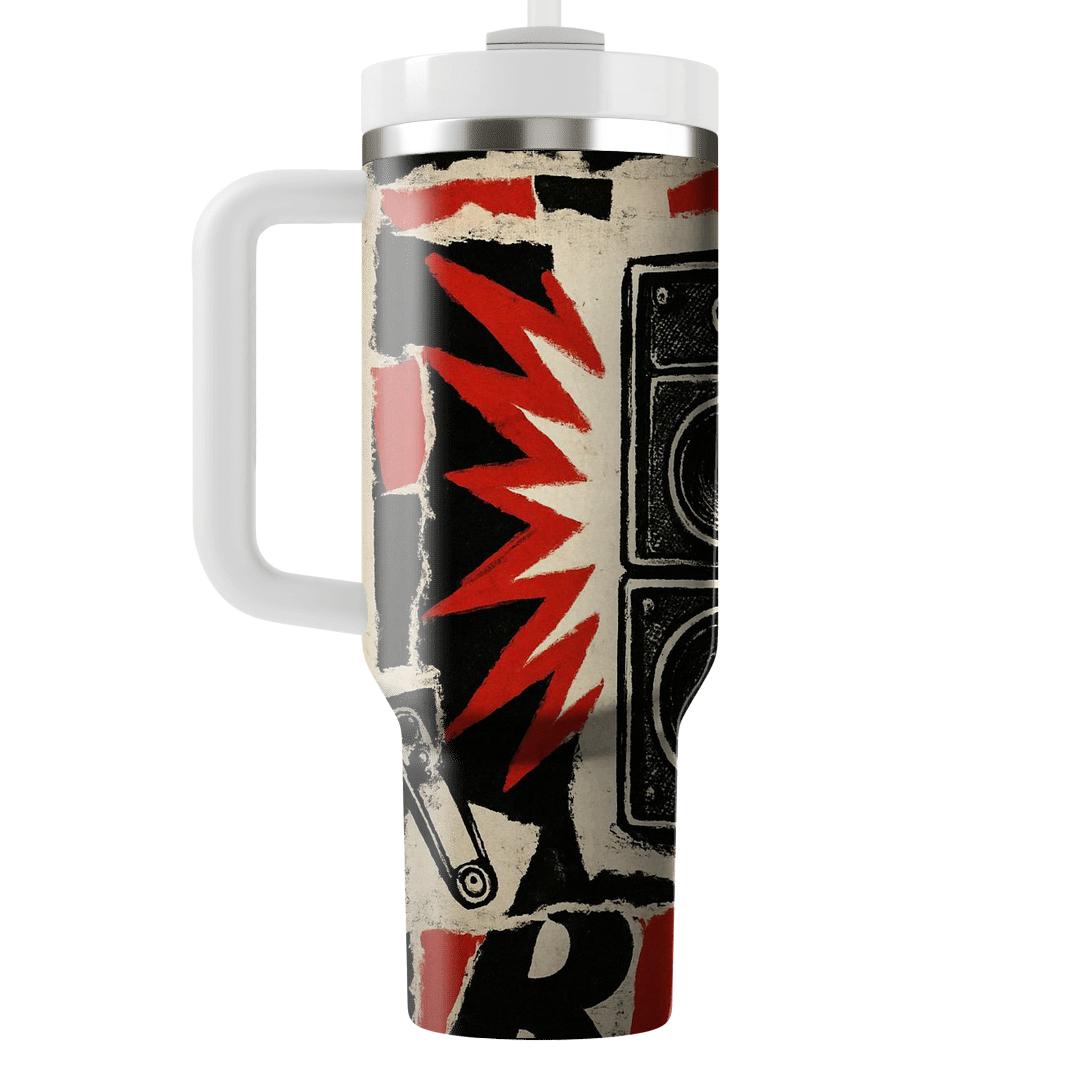 Riot Zine Speaker Collage travel tumblers
