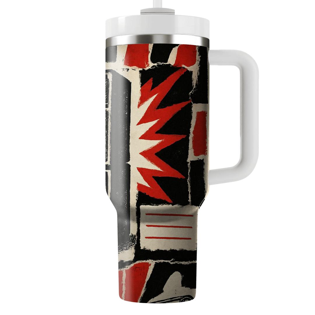 Riot Zine Speaker Collage travel tumblers