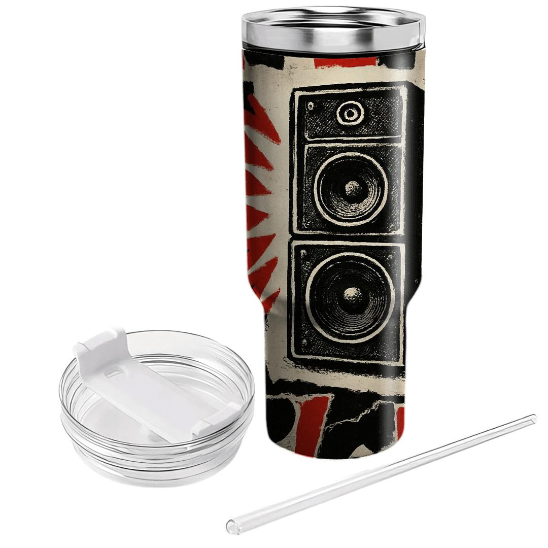 Riot Zine Speaker Collage travel tumblers