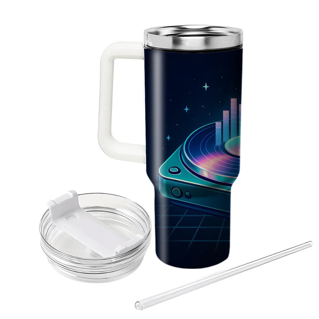 Future Funk Hologram Turntable tumblers with lids