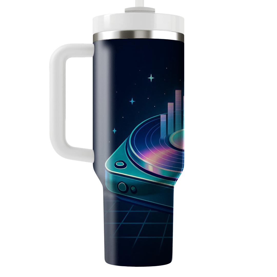 Future Funk Hologram Turntable tumblers with lids