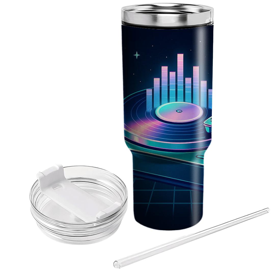 Future Funk Hologram Turntable tumblers with lids
