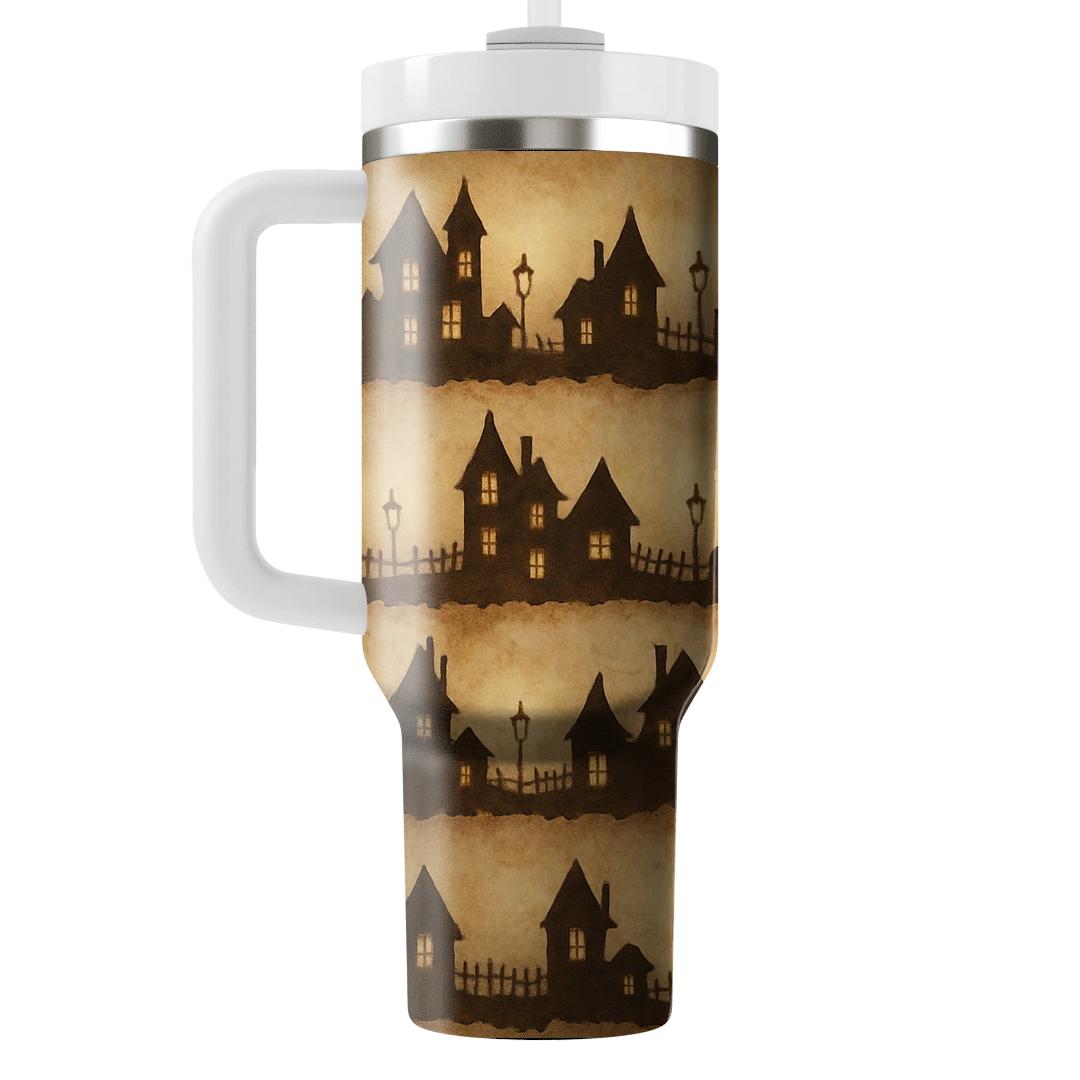 Sepia Parchment Haunted Horizon Bands personalized tumblers