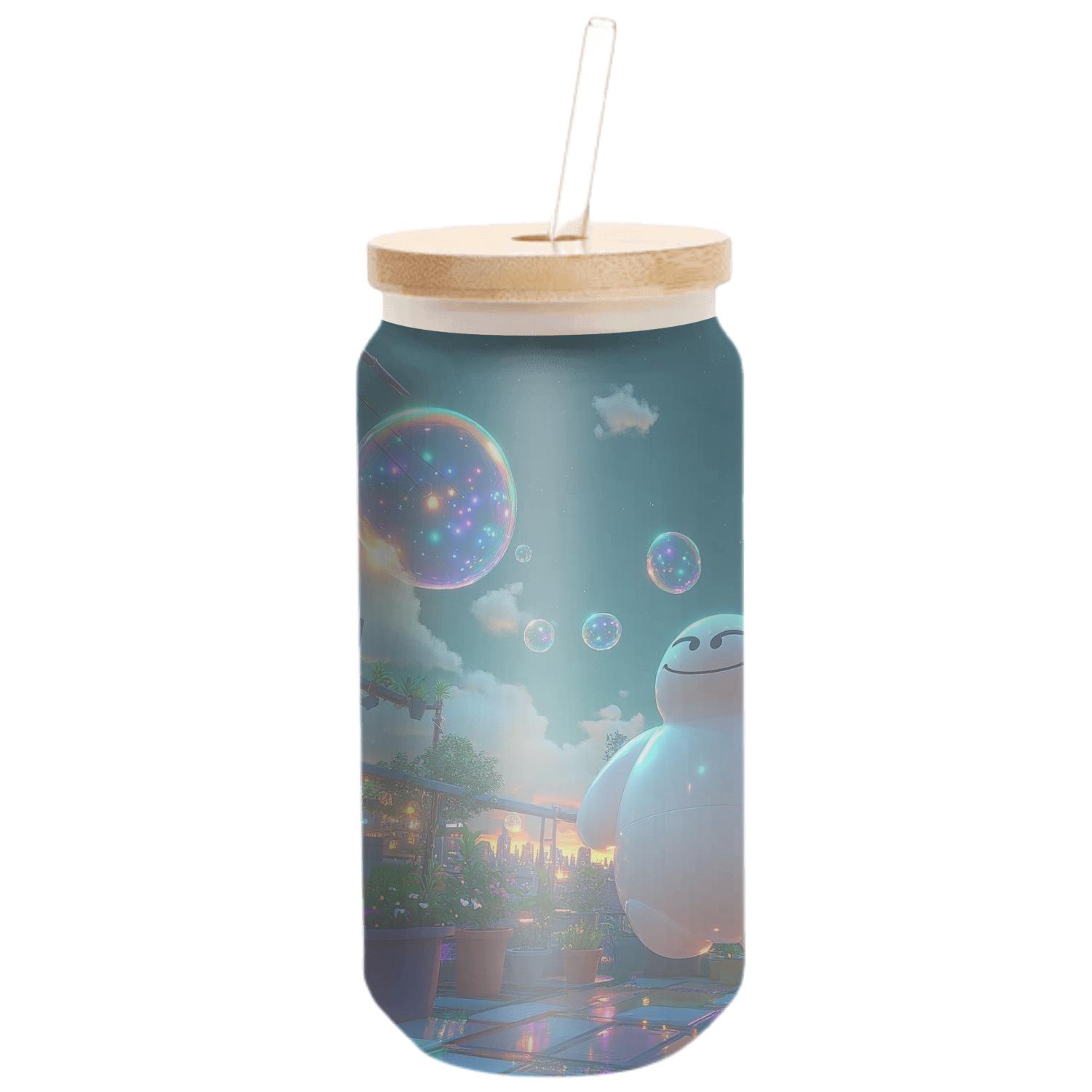 Baymax Cosmic Bubble Garden custom engraved glassware