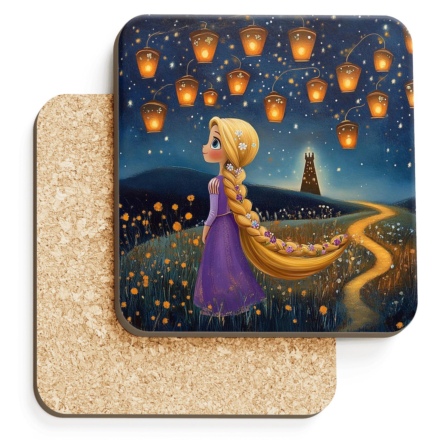 Rapunzel Lantern Meadow Starlight coasters for home decor