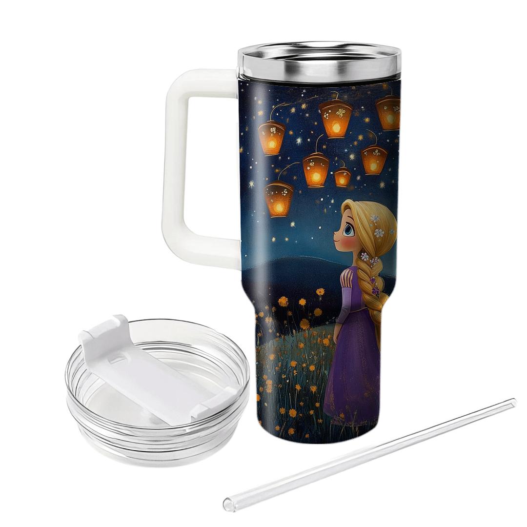 Rapunzel Lantern Meadow Starlight travel tumblers