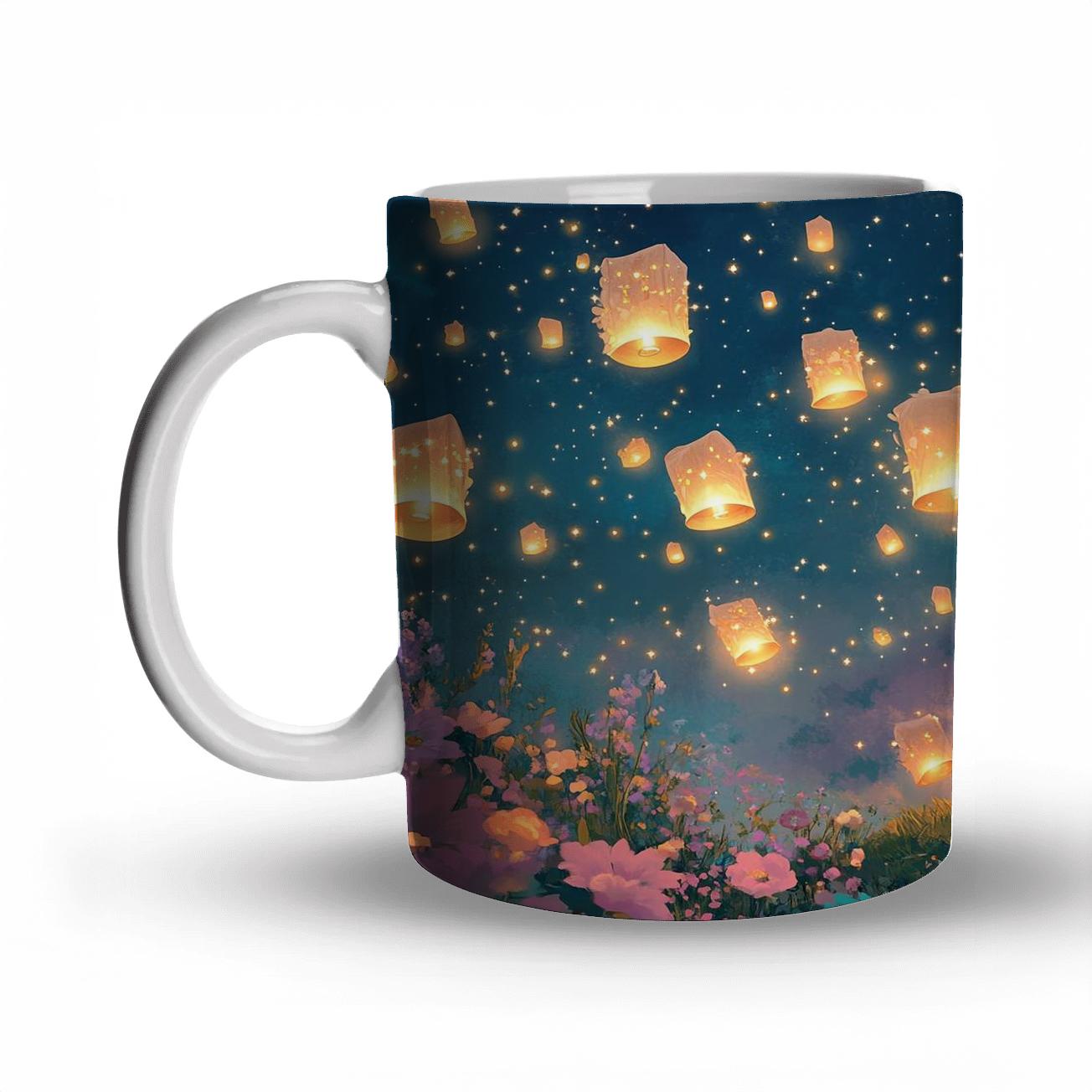 Rapunzel And Pascal Lantern Garden Picnic Disney Inspired premium drinkware mugs