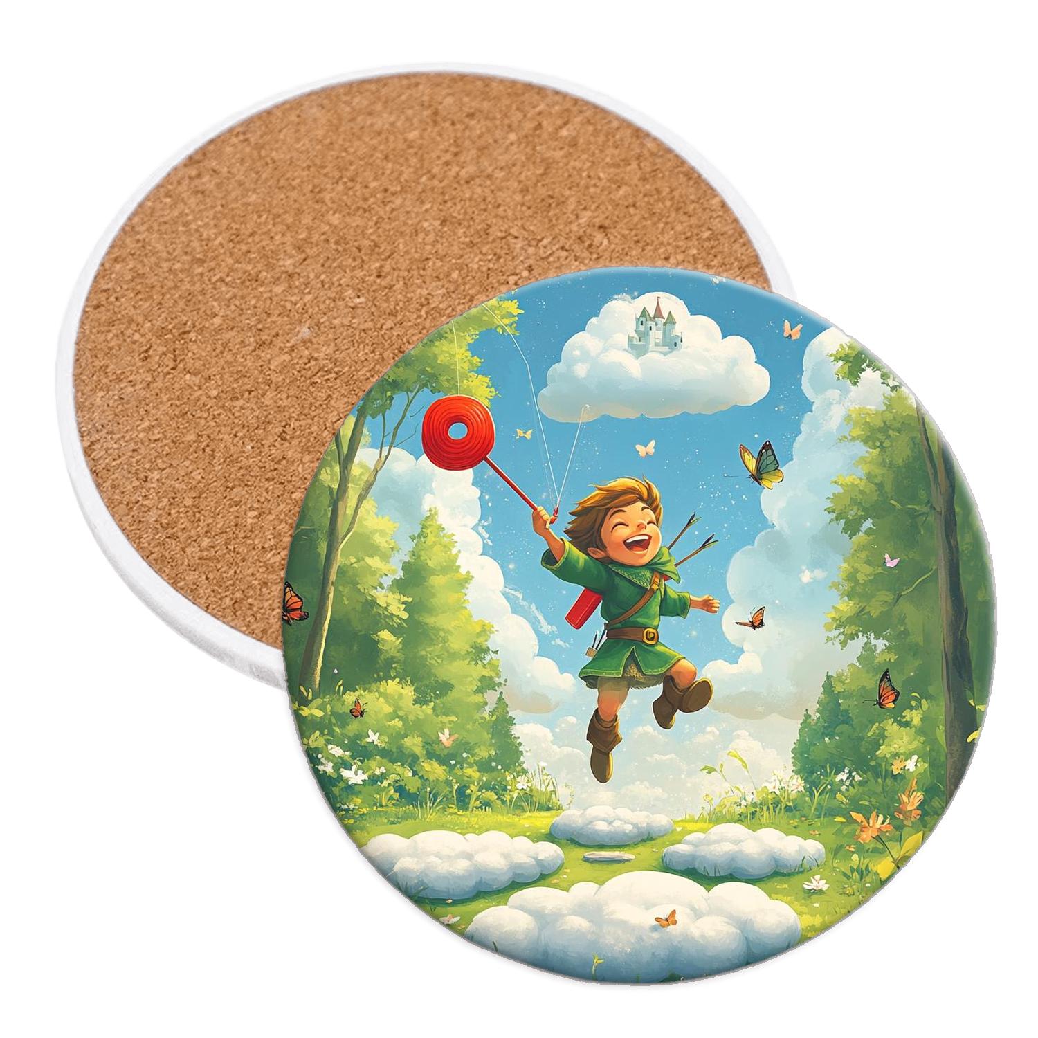 Robin Hood Woodland Cloud Castle Challenge Disney Inspired personalized drink coasters