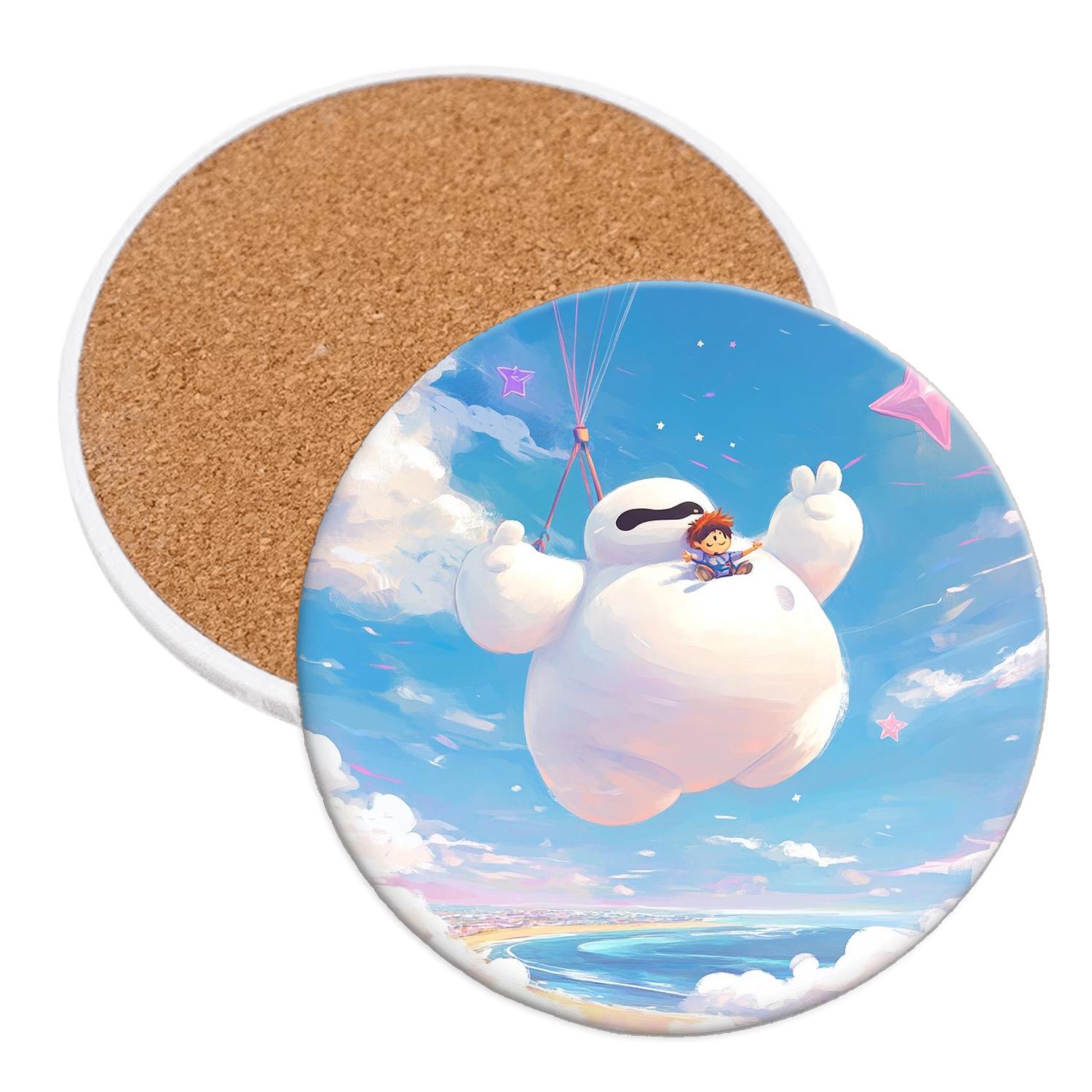 Baymax Cloudtop Space Picnic decorative beverage coasters