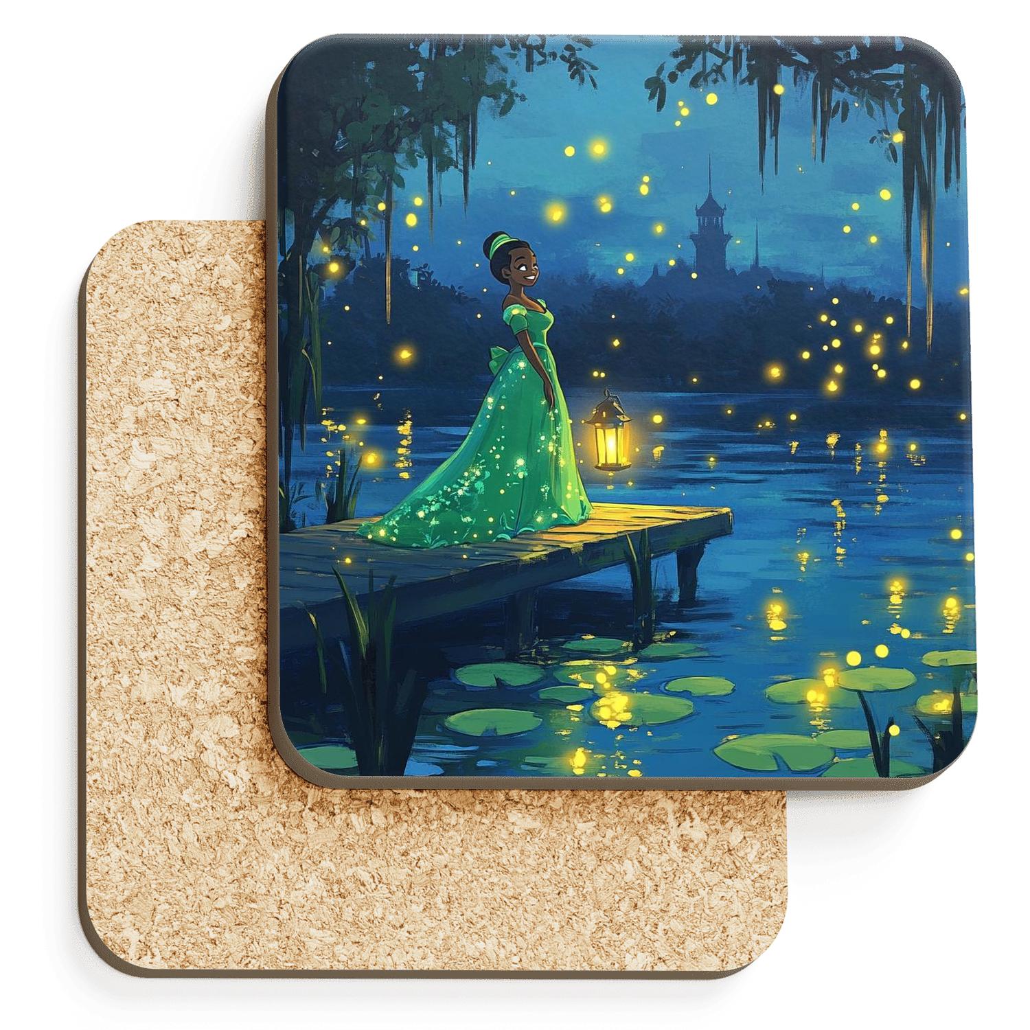 Tiana Starlit Bayou Lanterns coasters for home decor