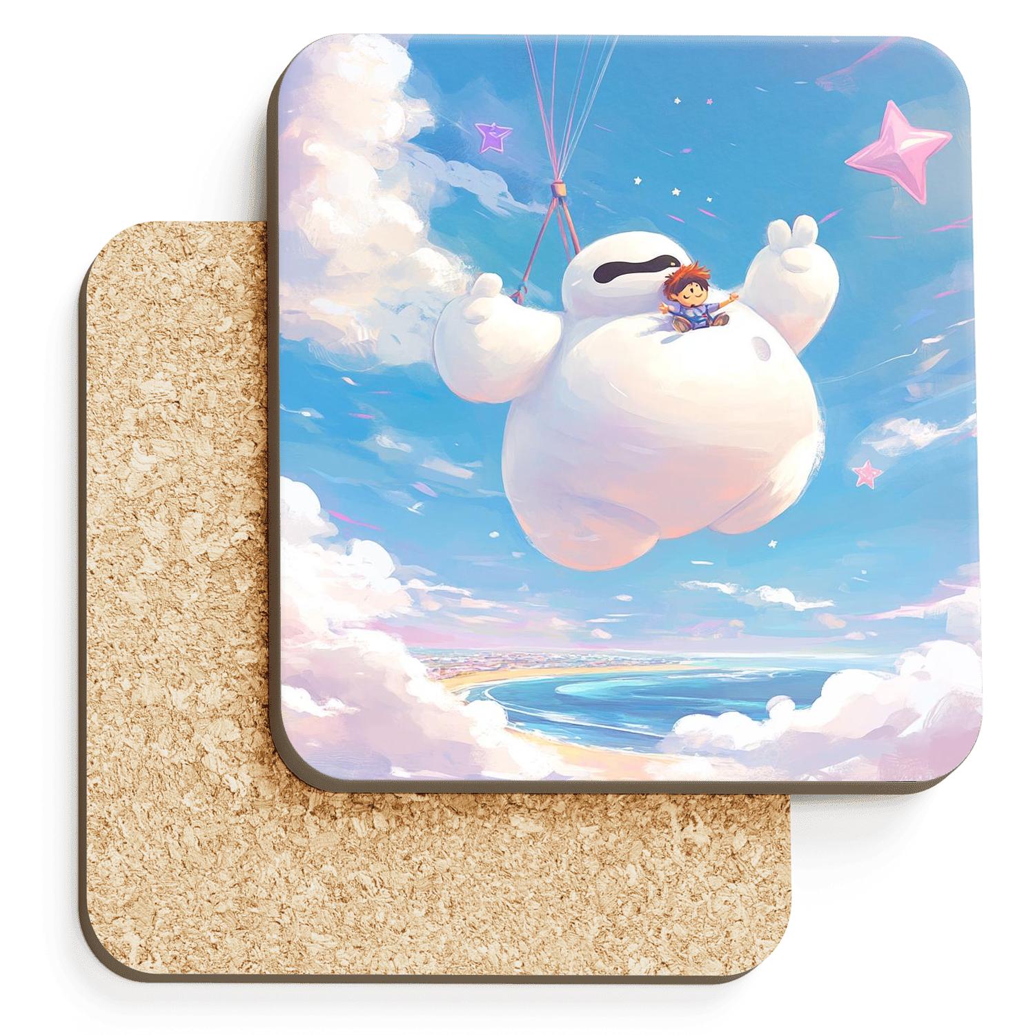 Baymax Cloudtop Space Picnic cork coaster sets