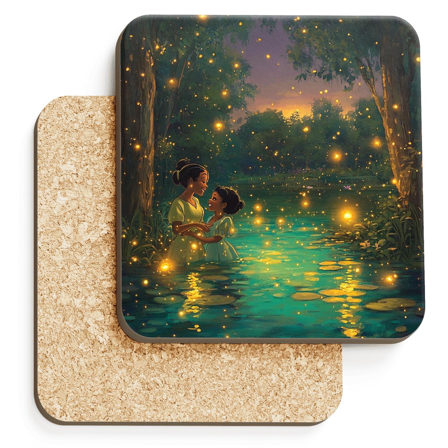 Tiana And Louis Firefly Stardance Disney Inspired stone coaster collections