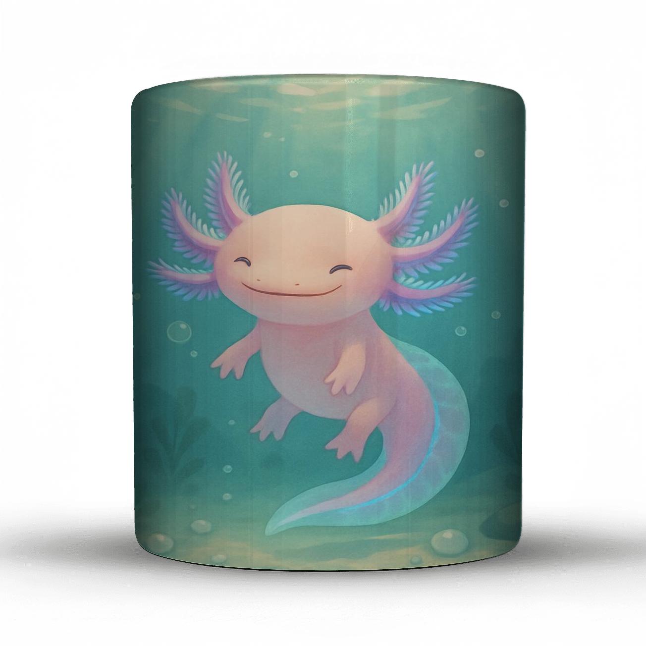 Bioluminescent Axolotl Lagoon custom printed mugs
