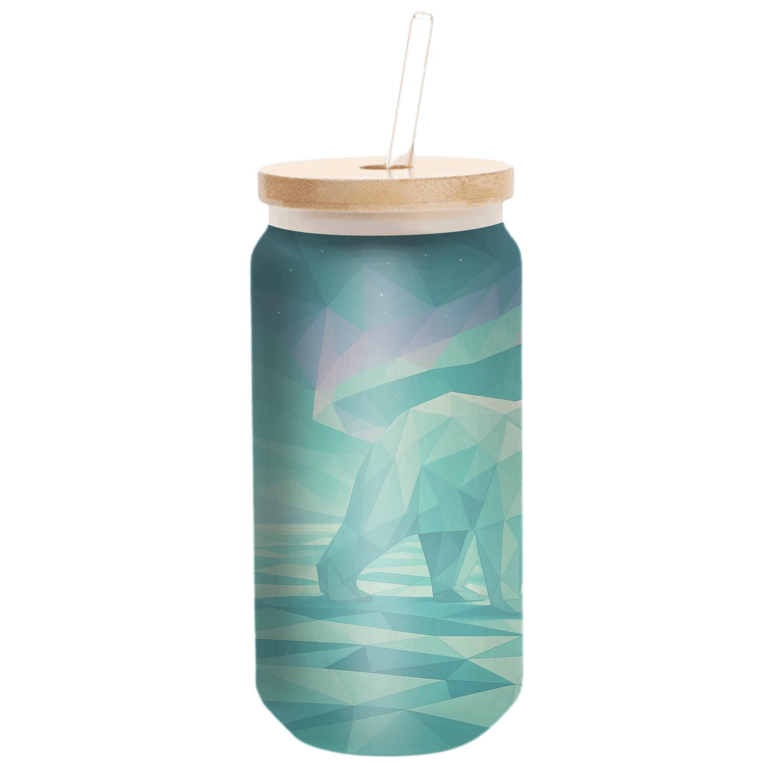 Aurora Glacier Polar Bear Mosaic custom engraved glassware