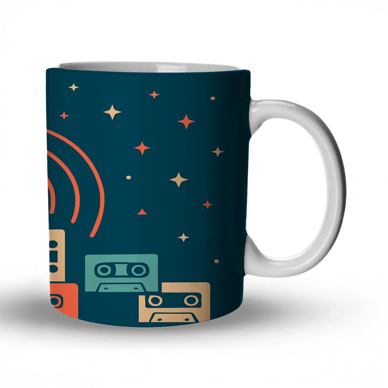 Cassette Skyline Radio Hour personalized mugs