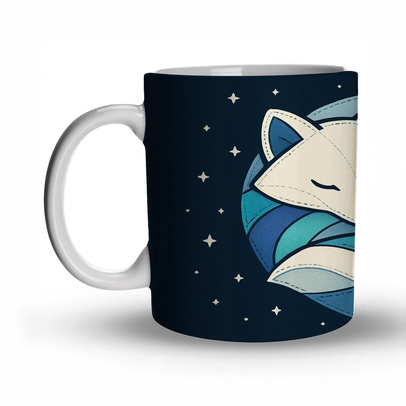 Arctic Fox Aurora Quilt Geometry travel mugs with handles
