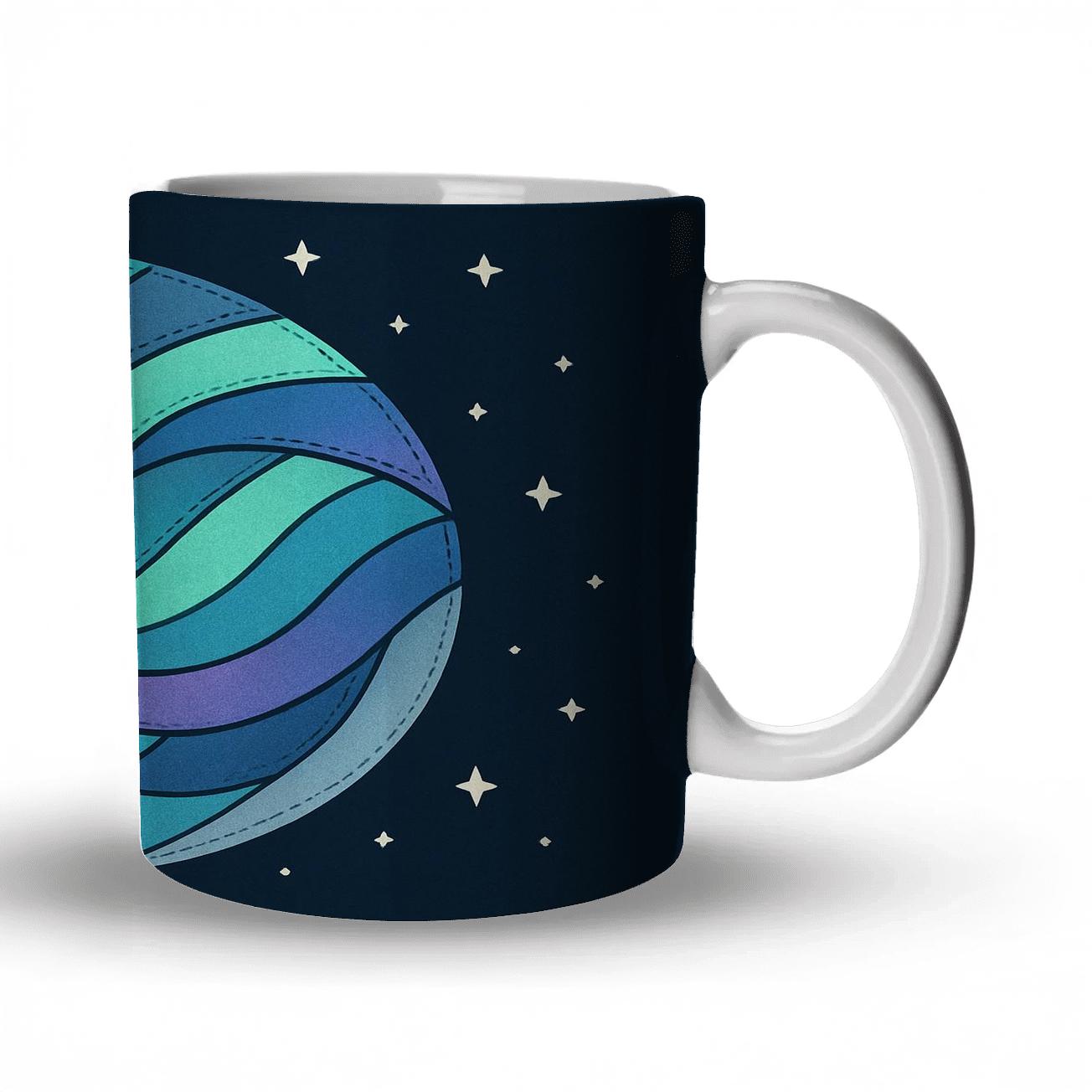 Arctic Fox Aurora Quilt Geometry travel mugs with handles
