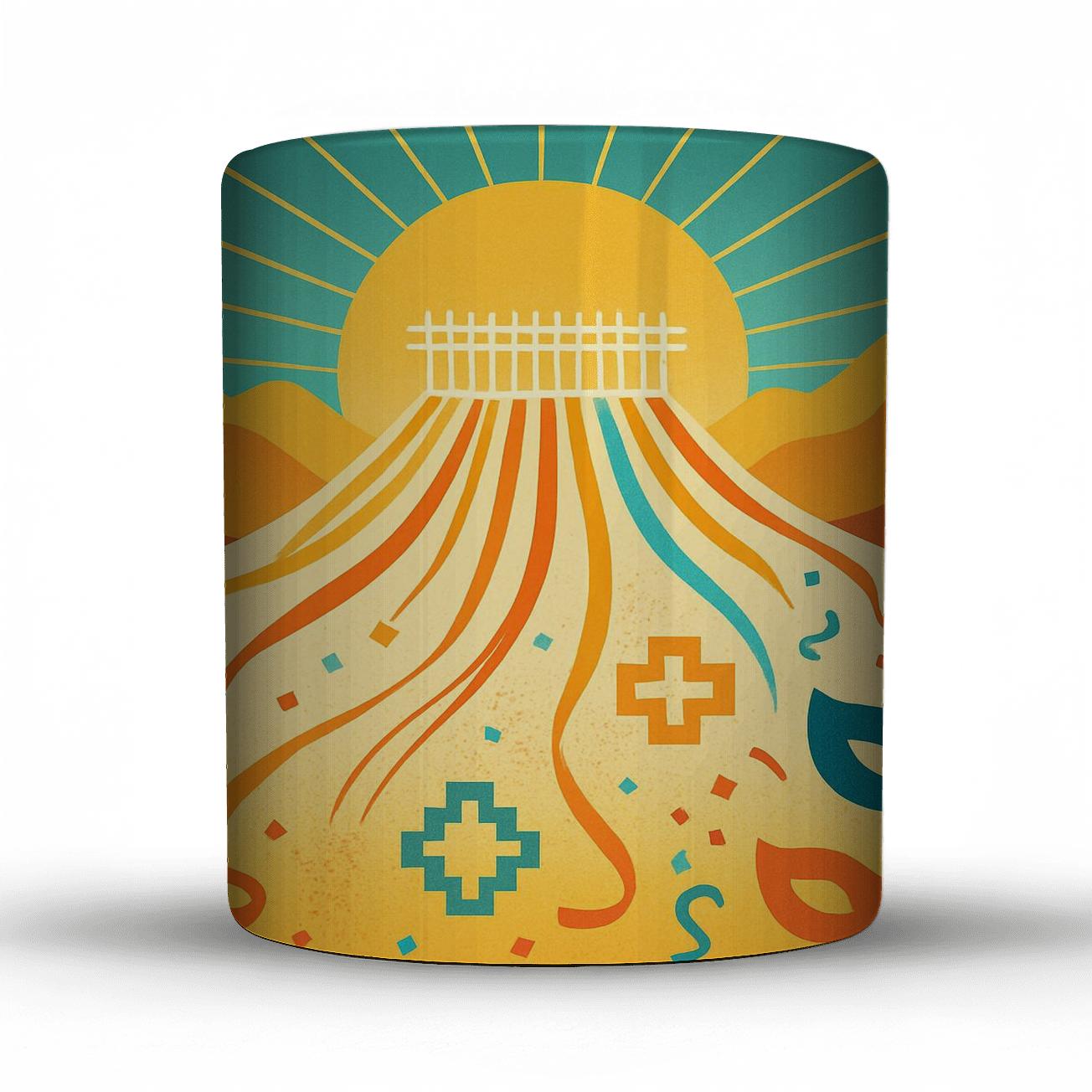 Solar Thread Weaving Carnival travel mugs with handles