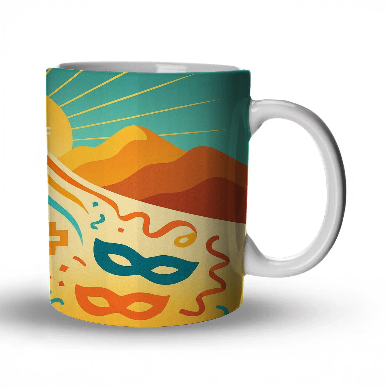Solar Thread Weaving Carnival travel mugs with handles