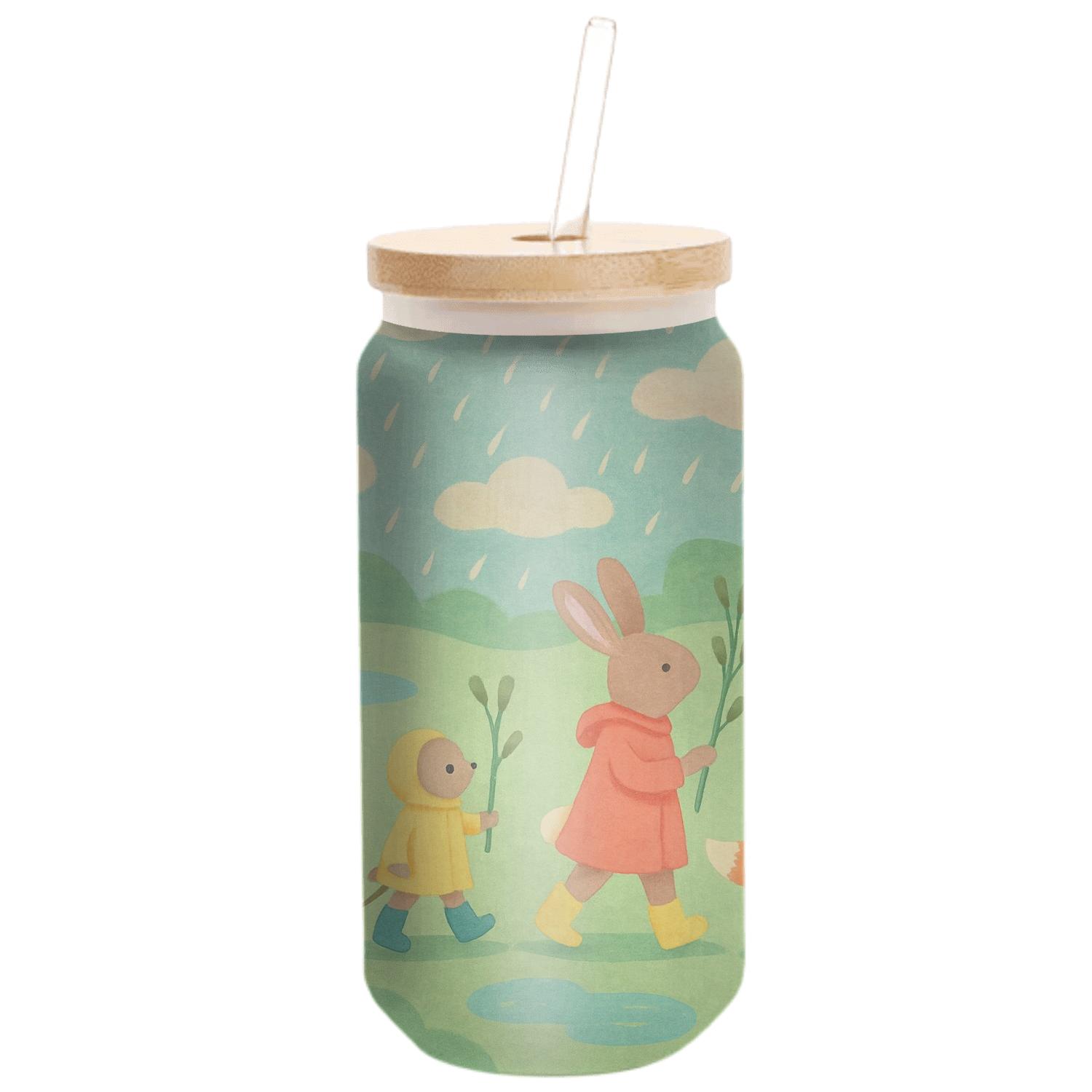 Spring Rainy Day Meadow Parade textured glass