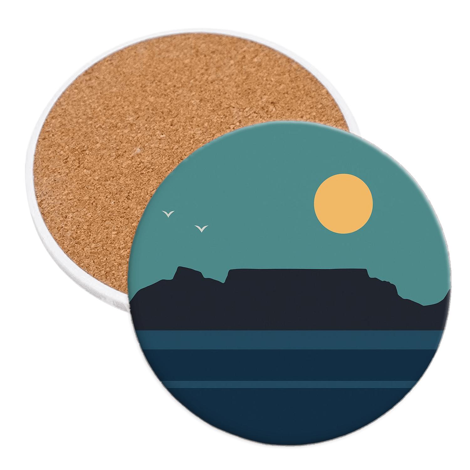 Table Mountain Cape Town South Africa personalized drink coasters