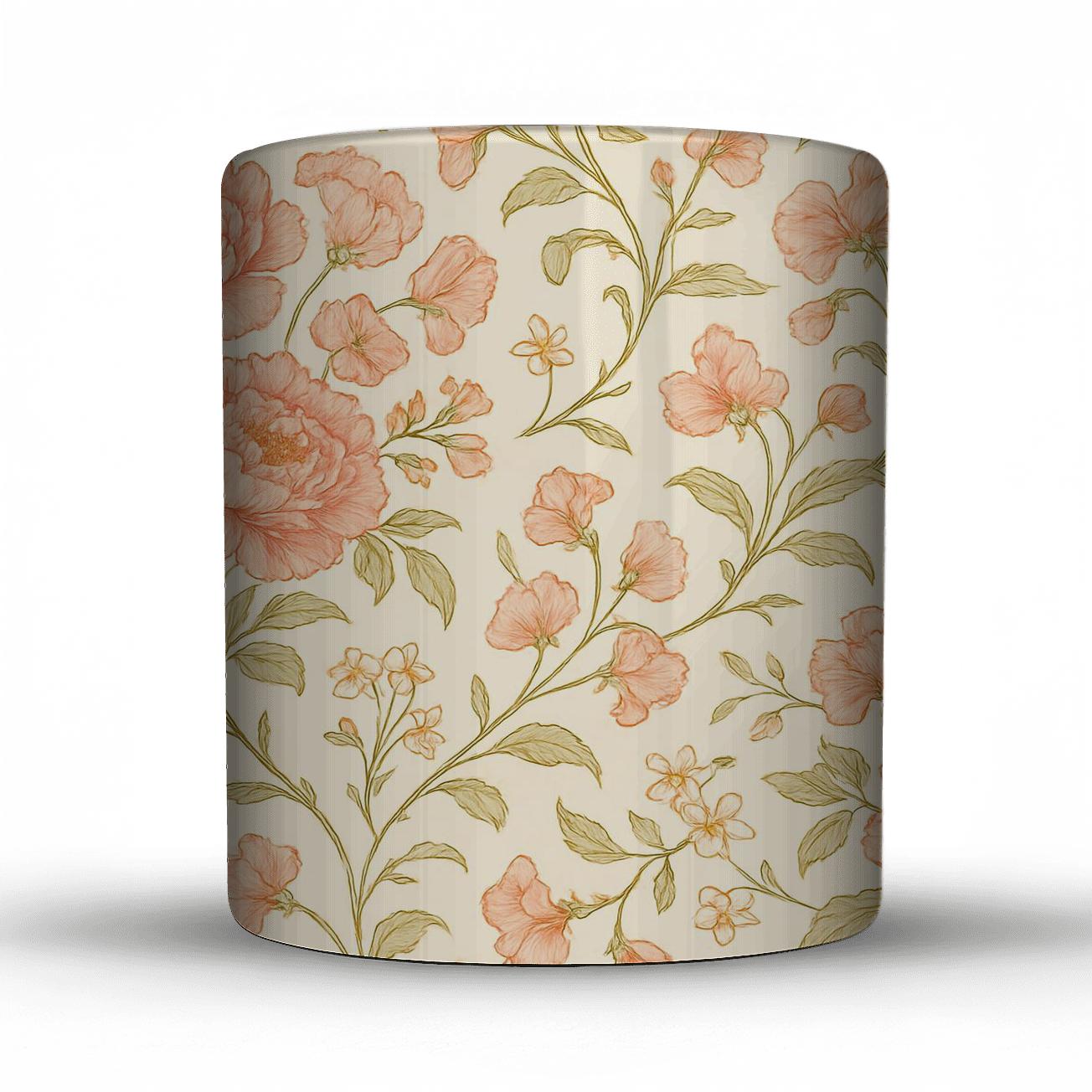 Citrus Peony Sunrise Toile decorative mug sets